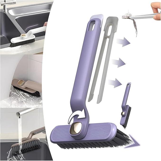 90 Degree Scrub Brush, Hard Bristle Crevice Cleaning Brush with Rotating Head, 360 Degree Scrub Brush, Rotating Crevice Cleaning Brush for Cleaning Bathroom, Bathtub, Kitchen