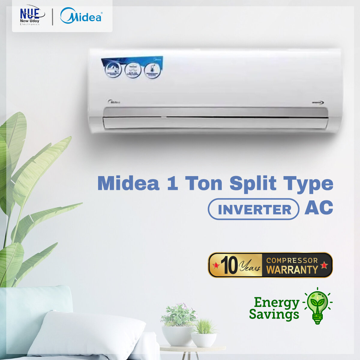 Midea 1 Ton Xtreme Inverter AC -MSI12 | Free Delivery